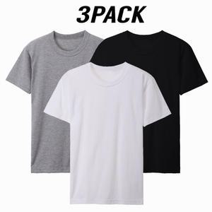 3장 무지 반팔 티셔츠 면 흰티 기본 라운드 레이어드티 교복 남녀공용