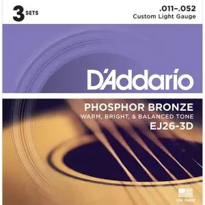 [스쿨뮤직]다다리오 통기타줄 3셋트 EJ26-3D (011-052)