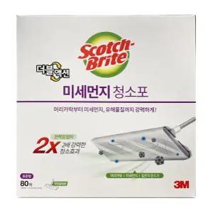 3M 스카치브라이트 미세먼지 마른 청소포 80매 점착식 정전기 표준형 코스트코