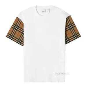 [버버리] 24SS 여성 8042716 빈티지 체크 슬리브 반팔 티셔츠 화이트