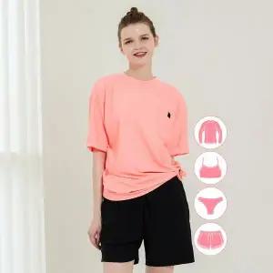 [하프클럽/베이직 엘르]베이직엘르 여성인 반팔 래쉬가드 비치반바지 세트 BEL-X001C