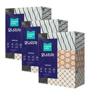 모나리자 천연펄프 각티슈 200매 3입 X 3팩(총9개)
