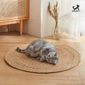 딩동펫 고양이 부들 라운드 스크래쳐 매트