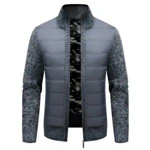 집업 니트가디건 안감기모 남성자켓 남자 스웨터 퀼팅