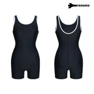 [레노마수영복]여성 실내 베이직 U-BACK 라인 2부 반신수영복 블랙-RN-LS2F861-BK