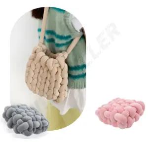 자이언트얀 가방 만들기세트 망고실 털실 손뜨개질 키트 목도리 집콕 취미 두꺼운 핑거니팅 DIY 방석 굵은