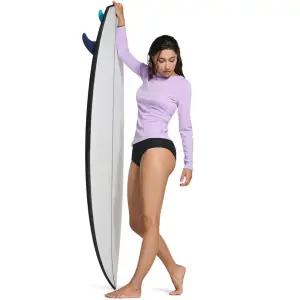 여성 긴팔 비치웨어 래쉬가드 수영복 여름 티셔츠_F