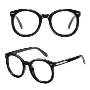 동글곡선뿔테 블루라이트차단안경 영상편집블루라이트안경 블랙