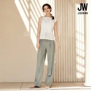 제이슨우 텐셀린넨 시그니처 와이드 턱팬츠