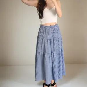 여성 휴양지 패션 체크 캉캉 빅사이즈 여름 롱치마