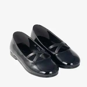 [보리보리/아이들]1502 키즈 & 맘 에나멜 크로스 스트랩 플랫슈즈 - 블랙