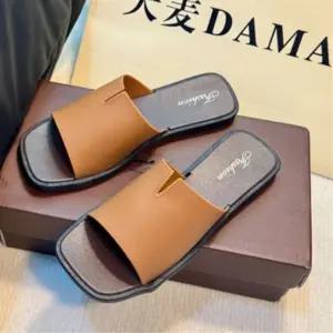 여성 무지 PVC 트임 사각코 슬리퍼샌들