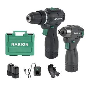 나리온 전동충전드릴 16.8V 해머드릴+임팩드릴 콤보세트 2.0Ah 배터리2개 세트