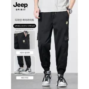 JEEP SPIRIT 가을 겨울 데일리 남성조거팬츠 루즈 캐주얼 밴딩면바지