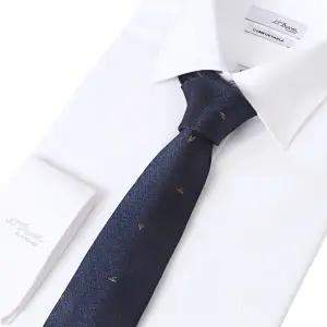 듀퐁셔츠 TE5FM62KA262TNY 네이비 모던한 감성의 배색감과 모티브가 돋보이는 올오버 타이