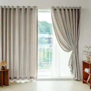 [텐바이텐]벨벳암막 겨울 방한방풍 바람막이 거실 특대형커튼 2장+커튼봉15자