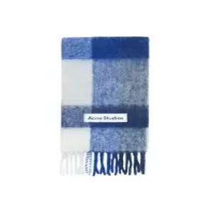 아크네스튜디오 체크머플러 모헤어 CA0084 DL7 화이트 그레이 로얄 블루