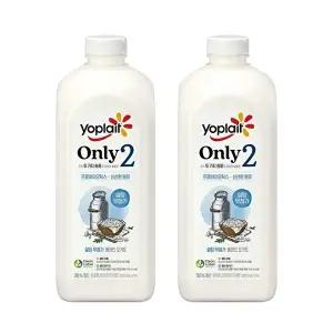 [빙그레]빙그레 요플레 Only2 무가당 플레인 요거트 대용량 1.8L 2병/설탕무첨가