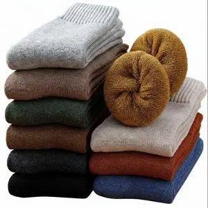 겨울 남성 양모 양말 방한 기모 양털 두꺼운 양말 단체 대량