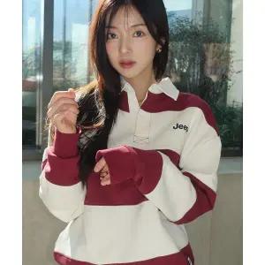 지프 JEEP 레트로 마운틴 1941 스트라이프 카라 맨투맨 (JR5TSU825BG) JR5TSU825BG 226133