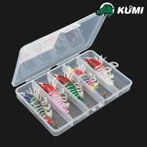 [머털낚시]쿠미 줄초상 5종 리얼 쉬림프 에기 간편 태클박스 세트 갑오징어 한치 쭈꾸미
