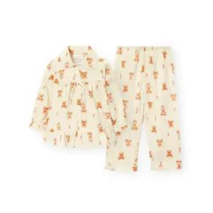 [롯데백화점]오르시떼 여아동 G219 핫도그베어 긴소매 파자마 세트 OR25WGGAG219