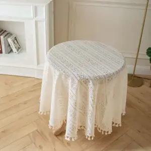 프렌치 레이스 원형 식탁보(90cm) 빈티지 협탁보 생활용품 가정용품 생필품