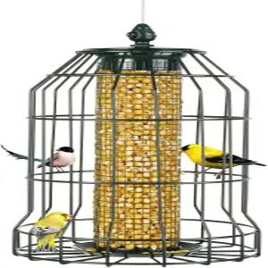 작은 야생 조류를 위한 크리네처 다람쥐 방지 새 모이통 야외 케이지형 메쉬 땅콩 매달기 - 씹기 및