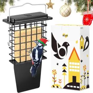 꼬리 지지대가 있는 본 메탈 스위트 피더 야외용 내구성 케이크 케이지 버드 헤비 듀티 홀더 이지 클린