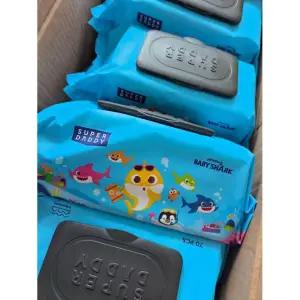 핑크퐁x슈퍼대디 82g 아기상어에디션 블루 아기물티슈 70매 20팩