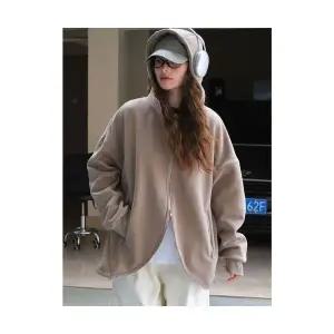 블랙팬서 여성점퍼 추동 아크 지퍼 기모 에어레이어드 후드 보온 루즈핏 캐주얼 코트 OPH4