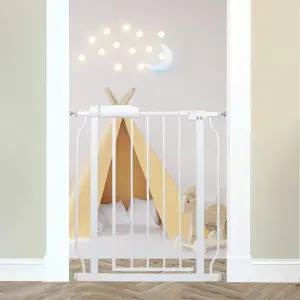 24-29인치 좁은 베이비 게이트 압력 장착 계단 및 출입문용 드릴링 도그 없음 반려동물을 위한 화이트 메탈