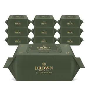 브라운 물티슈 신생아 아기 물티슈 네이처 프리미엄 72매 캡 10팩 고평량 75g 447014