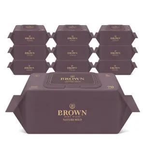 브라운 물티슈 신생아 아기 물티슈 네이처 마일드 70매 캡 10팩 447037