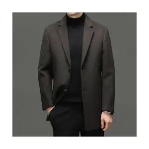 야무치 남자 데일리룩 정장자켓 모직 코트 가을 겨울 하프기장 양면 보온 슬림핏 캐주얼 울 정장 KUK4