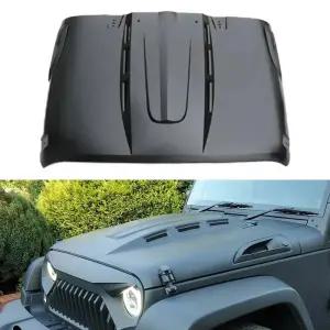 본넷덕트 지프 JK 2007-2017 J076용 블랙 스틸 어벤저 후드 보닛 1개 세트