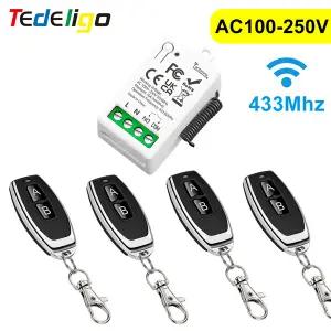 RF 433 Mhz 무선 조명 스위치 푸시 버튼 벽 스위치 AC 110V 220V 230V 10A 라디오 송신기 원격 ON OFF Led