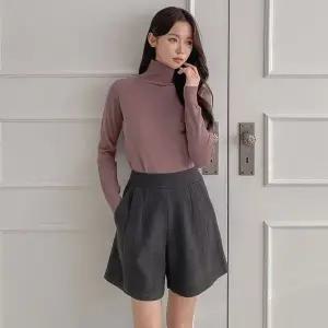 [다잇템] 여자 반하이 FW 핀턱 넓은 니트숏팬츠 반바지