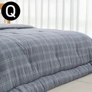 블루 차렵 베이직체크 이불 마이크로모달 퀸 (WFJR0HV)