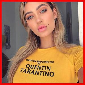 하라주쿠 힙합 고스 시티 워크 탑 단순 거리 옷 Y2K 노란색 반팔 자르기 카와이 트렌드 여성 티셔츠