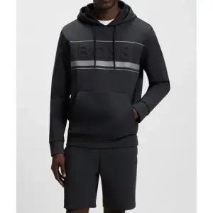 휴고보스 남성 후드 티셔츠 긴팔 스트라이프 다크블루 2025FW