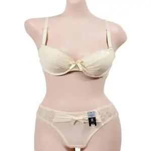 리본 레이스 포인트 와이어 B컵 브라팬티세트 (WFJ68ZV)