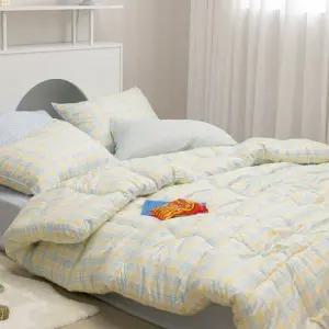 리빙홈 러블리 체크 소프트 마이크로 차렵 이불세트 SS   이불 + 베개커버