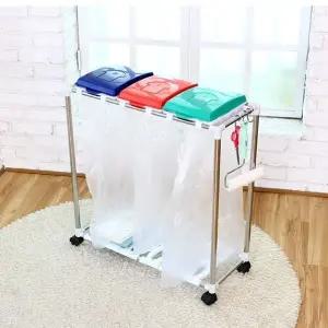 리빙 수거통 3단 정리함 재활용 분리수거함 가정용 쓰레기 (WFK6LP3)