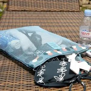 여름 메쉬 수영복 타월 물병 수납백 사우나 헬스장 피서지 비치 수영가방 (WFJ70CZ)