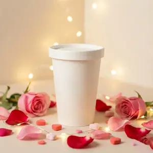 [국내생산] FDA승인 천연펄프 13온스 무지컵 50개+무지종이리드 50개 세트 380ml