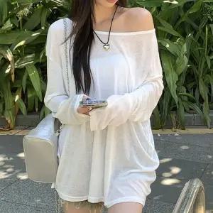 오프숄더 루즈핏 시스루 티셔츠 여름 하이틴룩 (WFJ764Y)