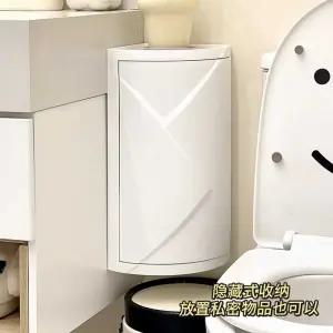 코너수납장 틈새 구석 욕실 선반 화장실 수납 화장지 수건 보관함 회전형 중형 2단