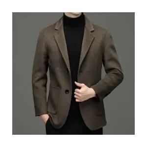 토르 남성 양면 모직 정장 가을 겨울 슬림핏 캐주얼 코트 따뜻하게 OPH4