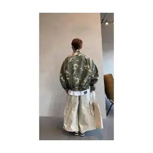 록쉬블몰 남성 바람막이 점퍼 빈티지 차이나 카모 코트 봄 가을 상의 HO3